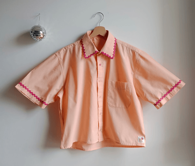 La chemise MADO et son chouchou assorti - Orange et rose
