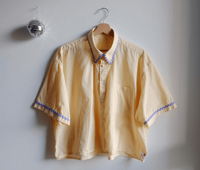 La chemise MADO et son chouchou assorti - Vichy jaune et violet