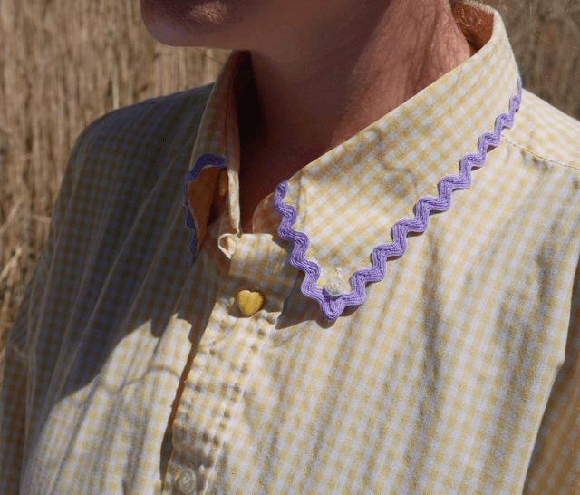 La chemise MADO et son chouchou assorti - Vichy jaune et violet