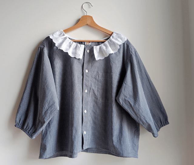 La blouse LOUISE - VICHY BLEU MARINE - T. L/XL
