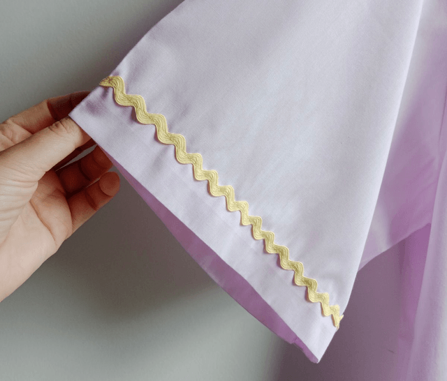 La chemise MADO et son chouchou assorti - Mauve et jaune