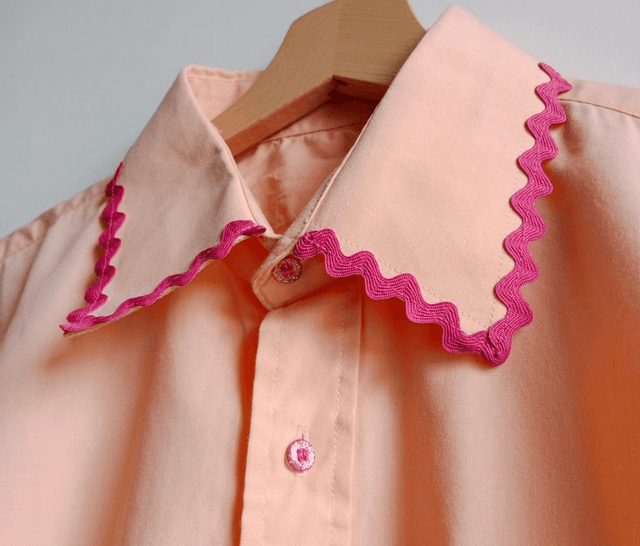 La chemise MADO et son chouchou assorti - Orange et rose
