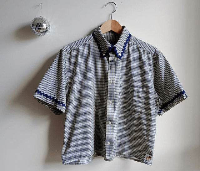 La chemise MADO et son chouchou assorti - Carreaux bleu et jaune