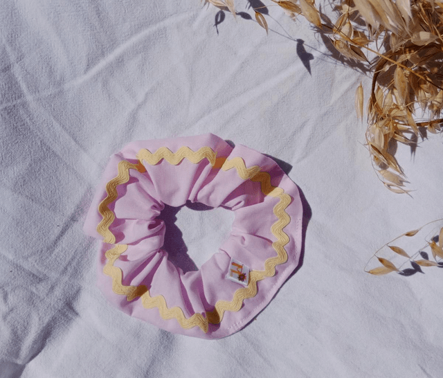 La chemise MADO et son chouchou assorti - Mauve et jaune
