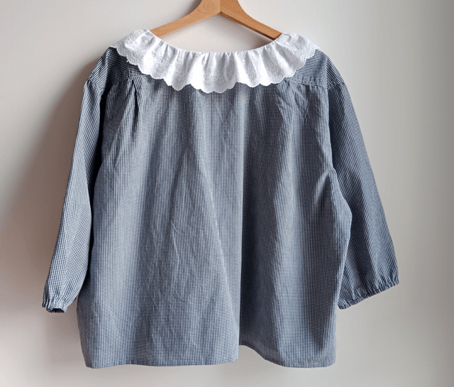 La blouse LOUISE - VICHY BLEU MARINE - T. L/XL