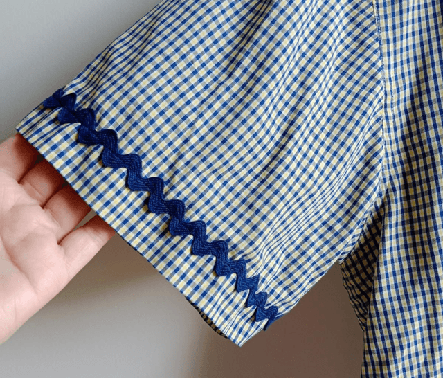 La chemise MADO et son chouchou assorti - Carreaux bleu et jaune