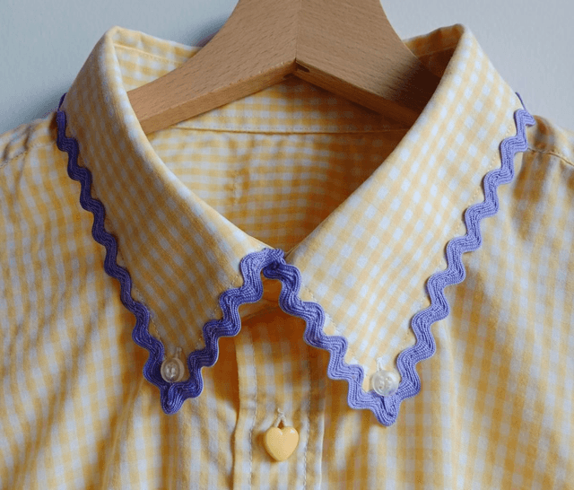 La chemise MADO et son chouchou assorti - Vichy jaune et violet