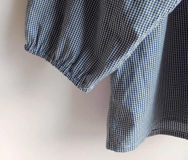 La blouse LOUISE - VICHY BLEU MARINE - T. L/XL