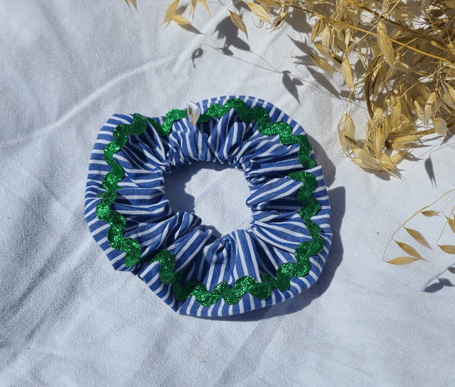 Le chouchou - Rayé bleu et vert pailleté